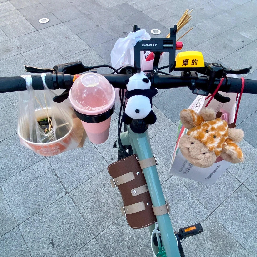 山地车公路车骑行装备平把自行车挂包便携车前灯尾灯熊猫趴装饰