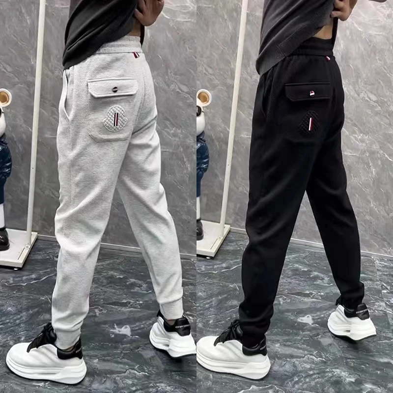 男士轻奢高档欧货夏季新款休闲运动裤男修身小脚百搭潮流休闲裤子