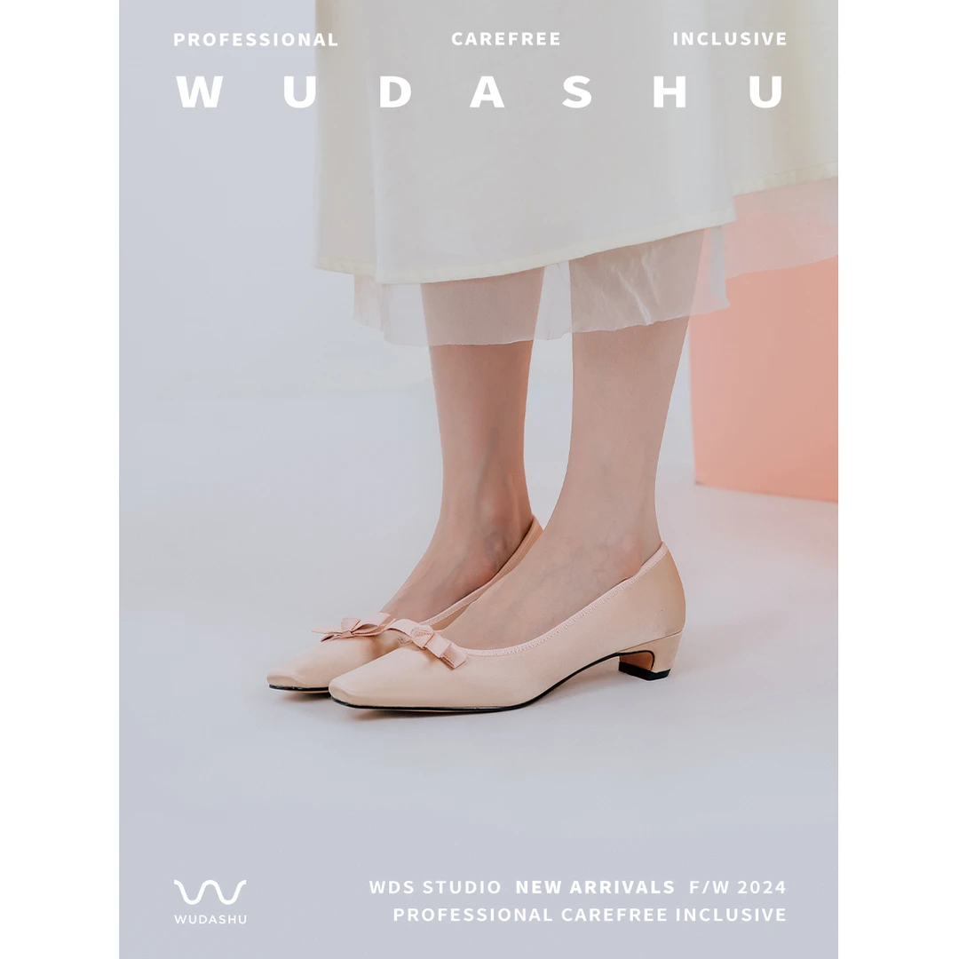 吴大叔2024秋季气质时尚百搭春季细跟法式秋季粗跟高跟鞋108-727