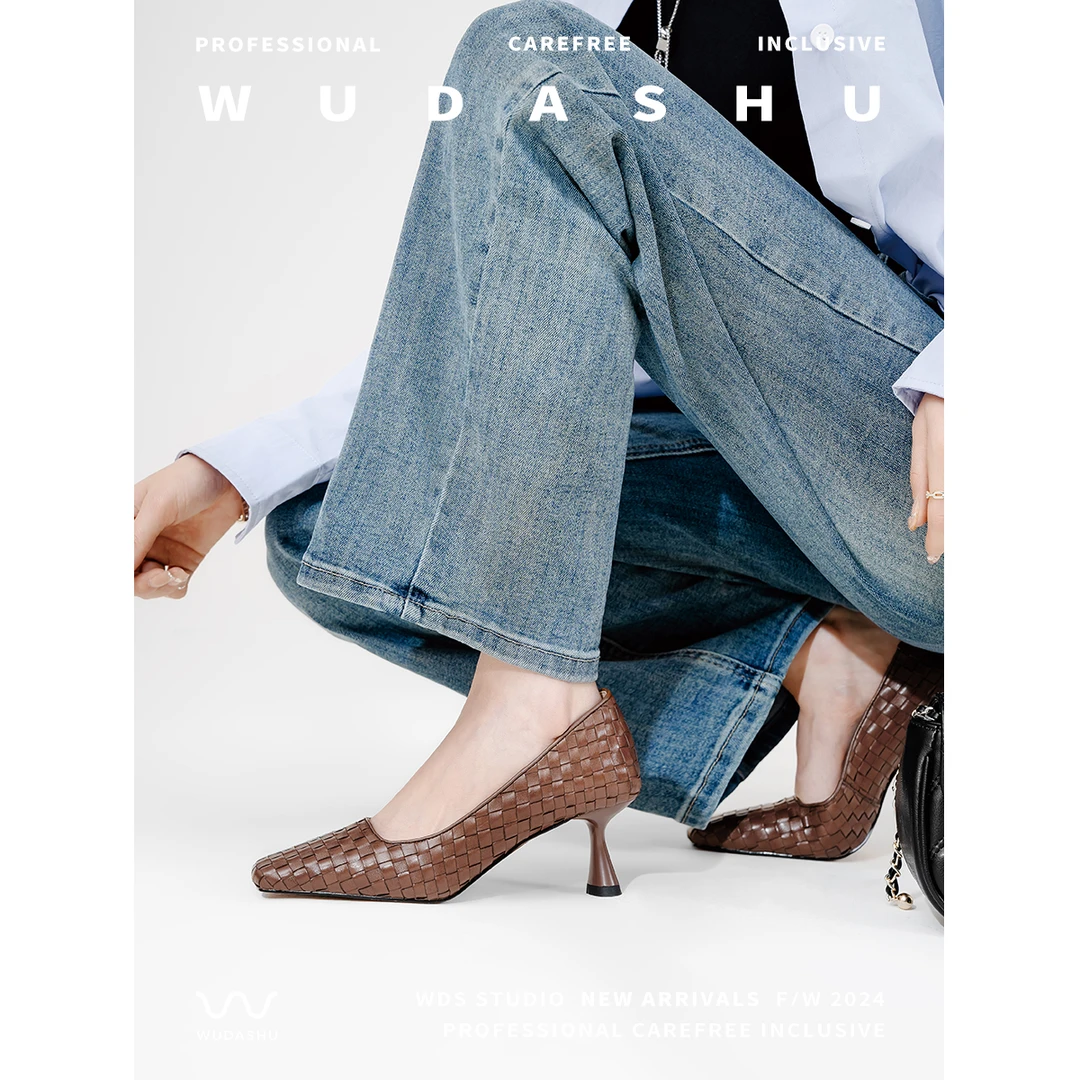 穿高跟鞋的吴大叔2024新款女鞋轻奢百搭气质时尚性感方头高跟鞋