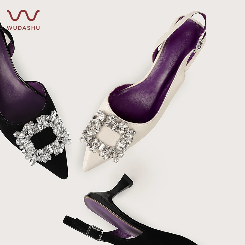 穿高跟鞋的吴大叔夏季时尚舒适高级质感百搭后空尖头单鞋