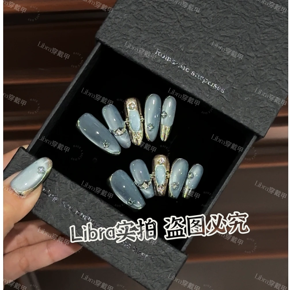 【空灵悠远】纯手工穿戴甲美甲贴片可拆卸指甲贴片10片装