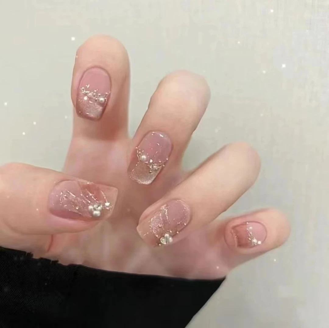 【猫眼人鱼】手工定制穿戴甲人鱼尾巴秋冬显白指甲贴光疗甲美甲贴片