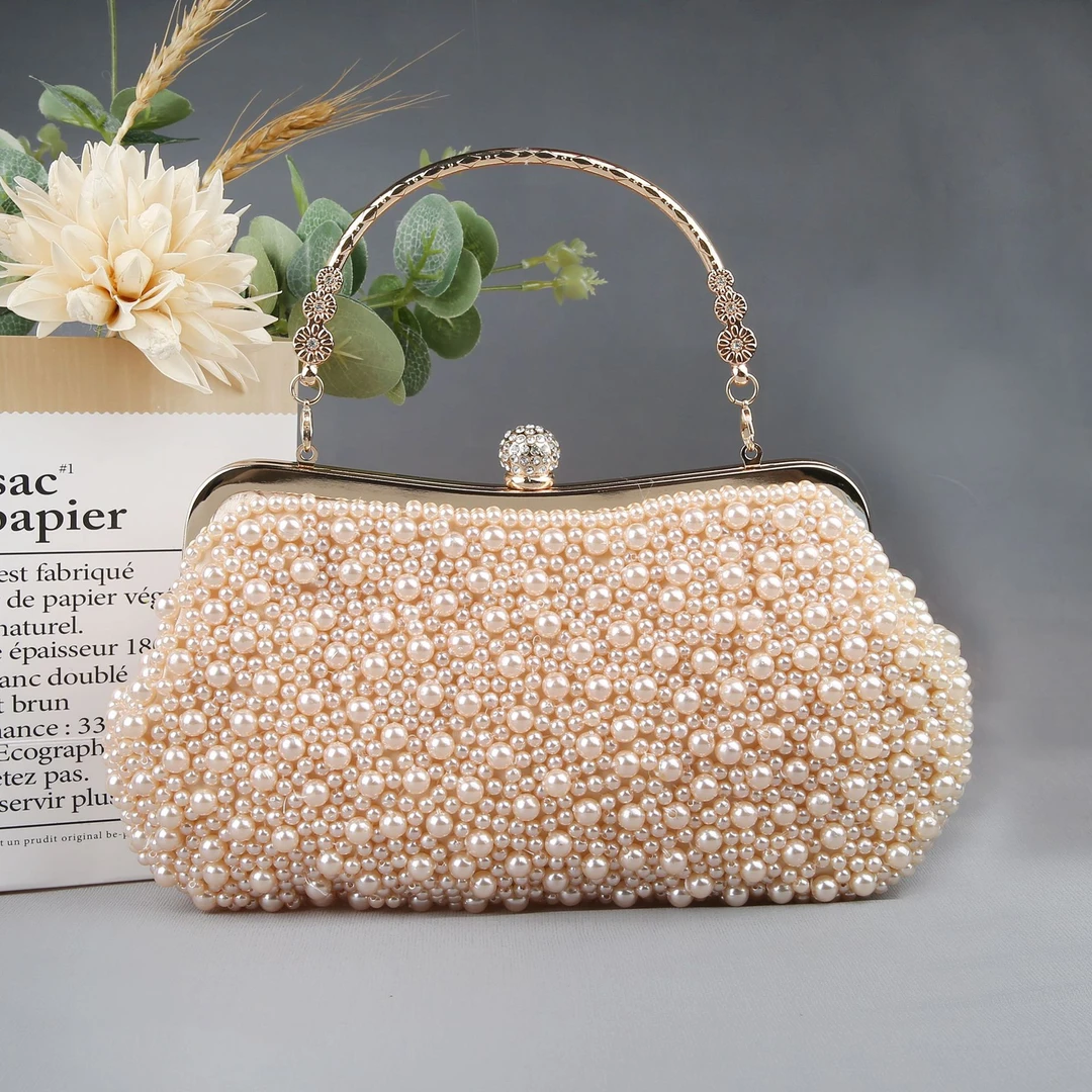 流行手工珠珠包时尚手袋晚宴包手提包小方包手拿包可放大手机