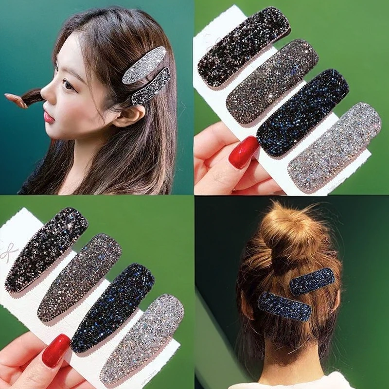 水钻发夹女后脑勺夹头发夹子发卡成人边夹侧边刘海夹碎发满钻BB夹