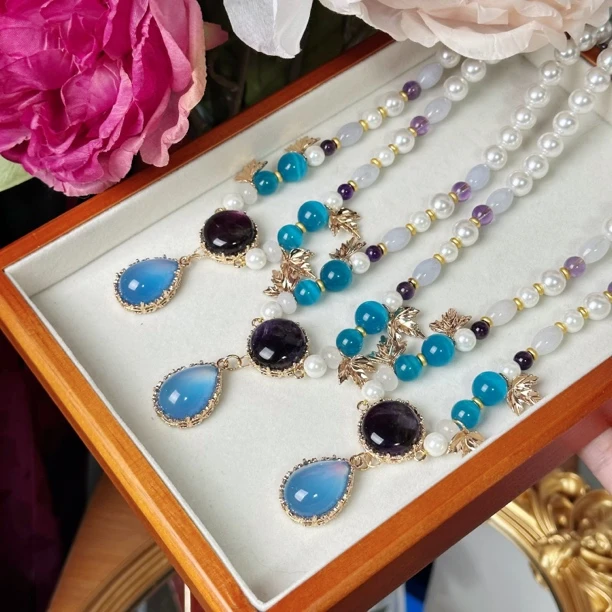 合金树脂项链 时春居汉服配饰唐风项链古风装饰《乐安》