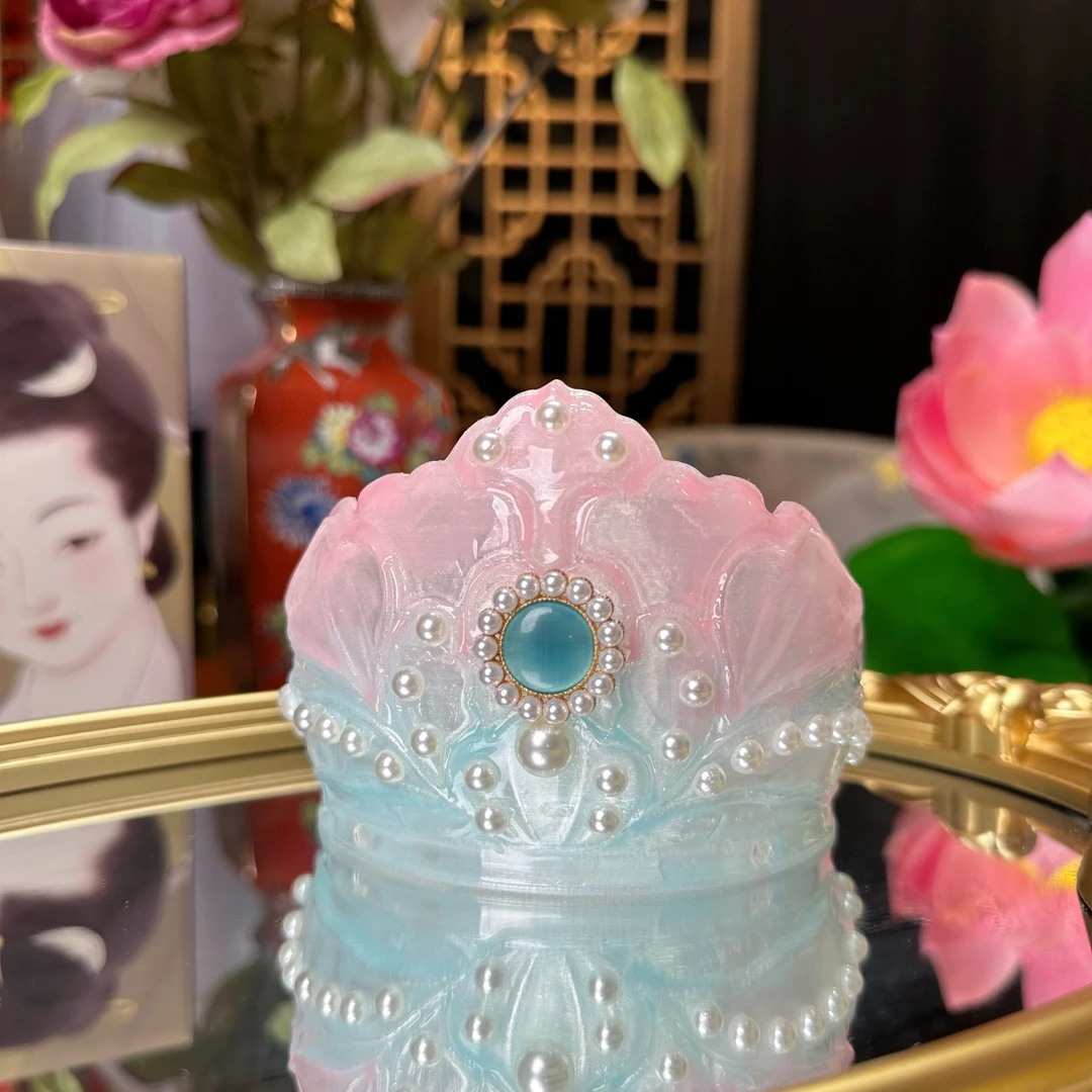 时春居汉服配饰头饰发饰3d打印渐变洛神发冠
