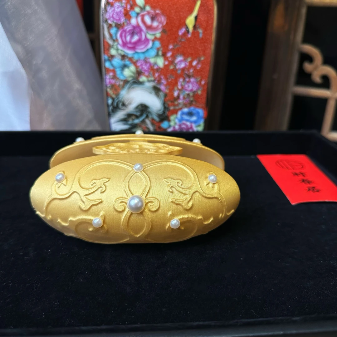 时春居汉服配饰头饰发饰3d打印《缠枝花卉纹小冠》