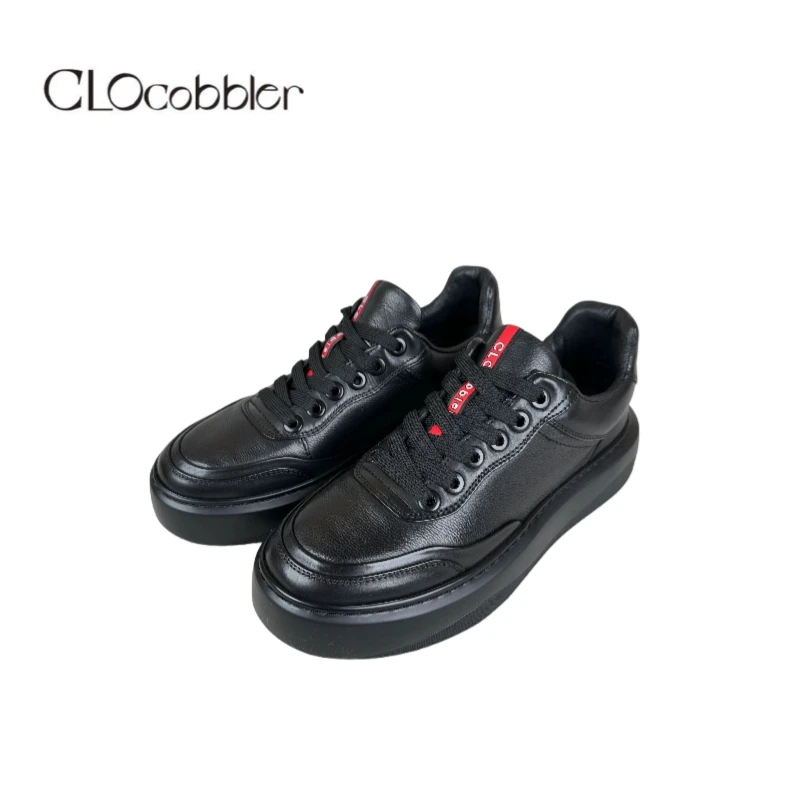 柯洛欧休闲男鞋时尚百搭真皮潮鞋CYT4A110438男士男款舒适黑色