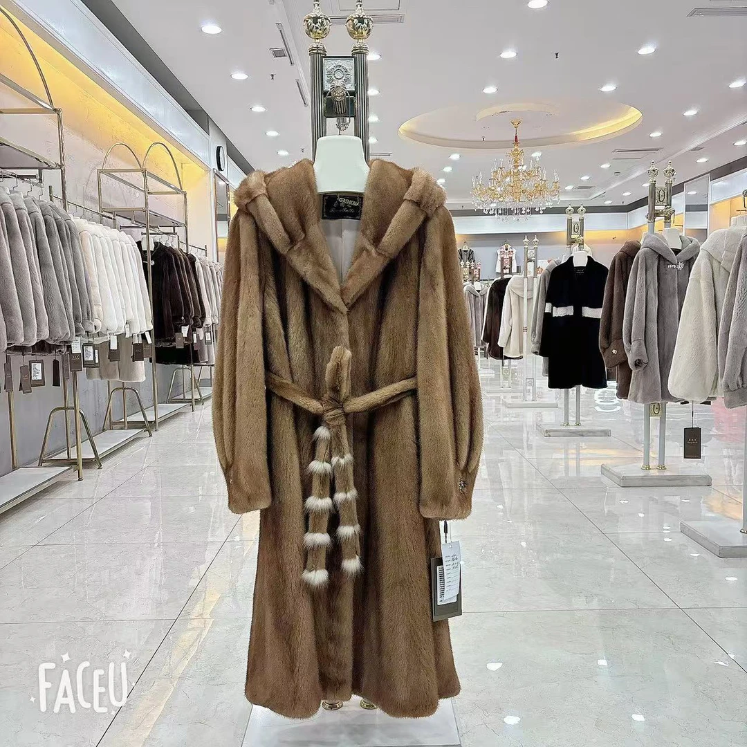 桑图思稀有色腰带大衣（110cm-150斤内可穿）皮草