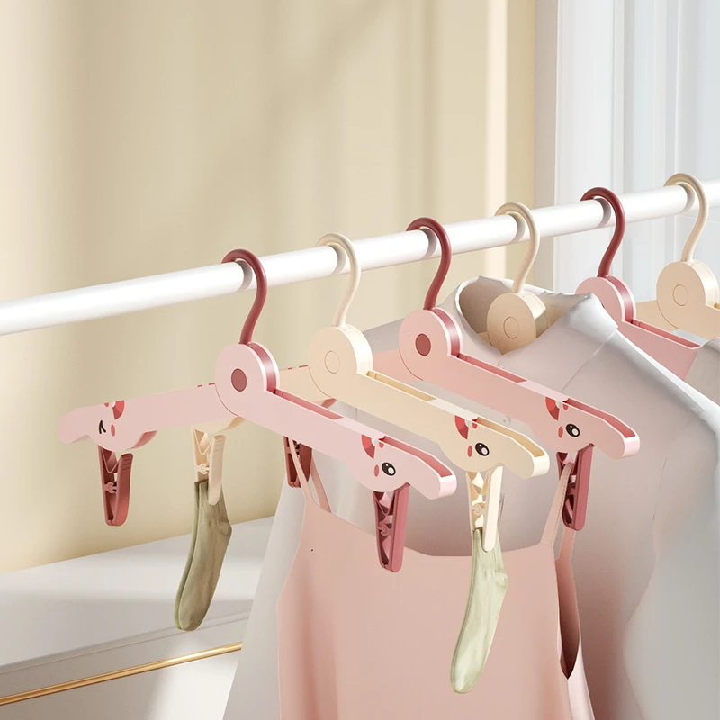 折叠衣架可爱便携式旅游神器家用挂衣架晾衣服防滑无痕旅行晾晒架