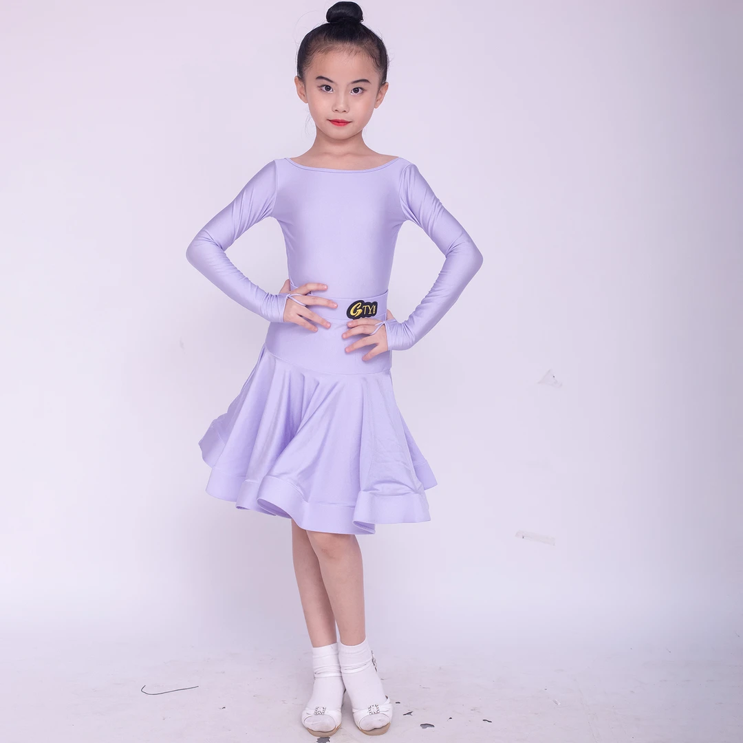 GTYdance拉丁舞服2024女童珠光专业比赛服少儿舞蹈演出服G22038