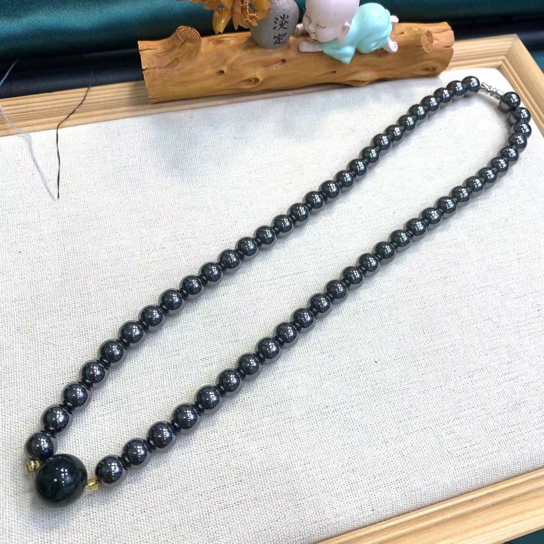 珍品避寒珠长寿磁石k10带圆珠项链 送礼自戴 多样发
