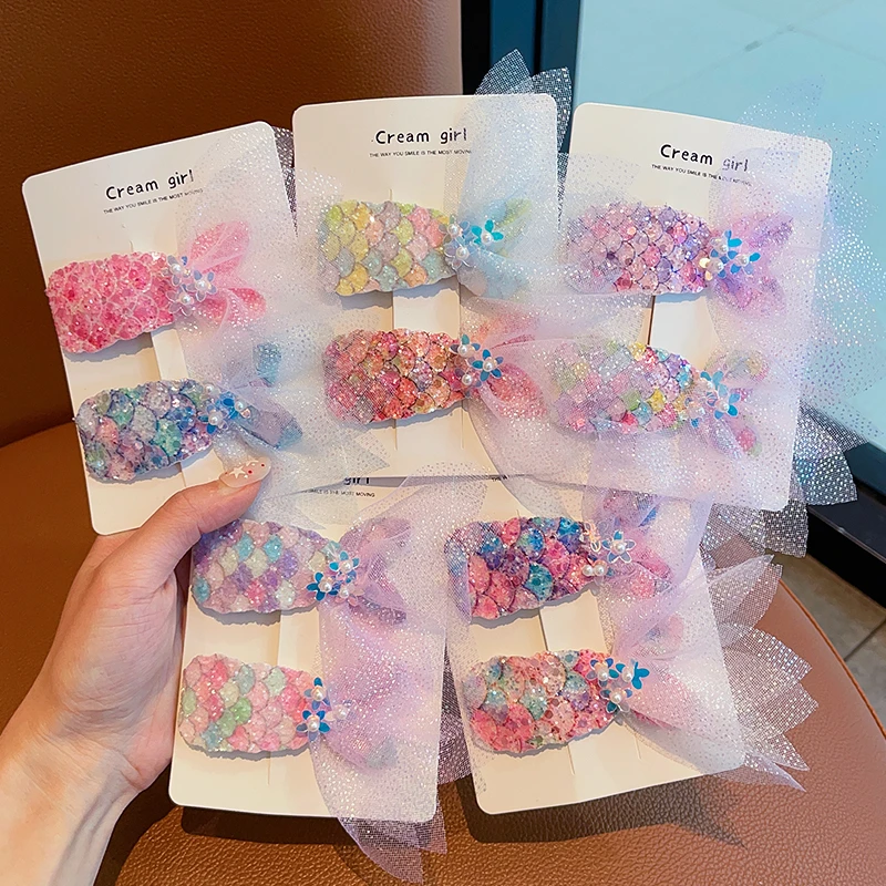 儿童发饰人鱼公主发卡韩国亮闪鱼尾bb夹宝宝刘海侧边夹女童碎发夹