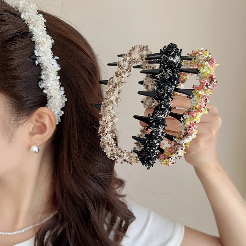 编织波浪发箍女气质洗脸带齿防滑头箍甜美轻奢不卡头蓬松发卡头饰