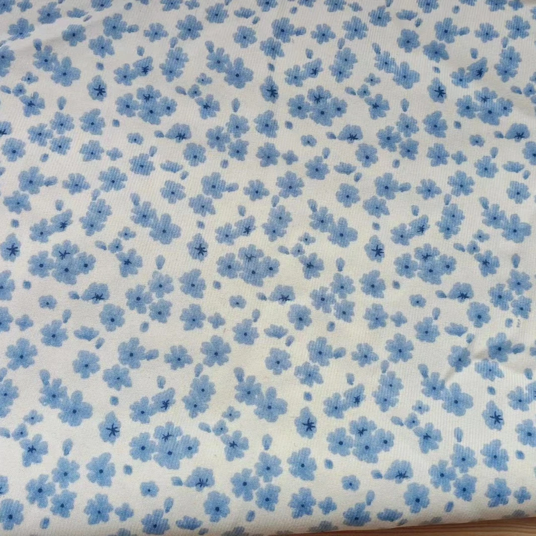 斜纹灯芯绒小碎花