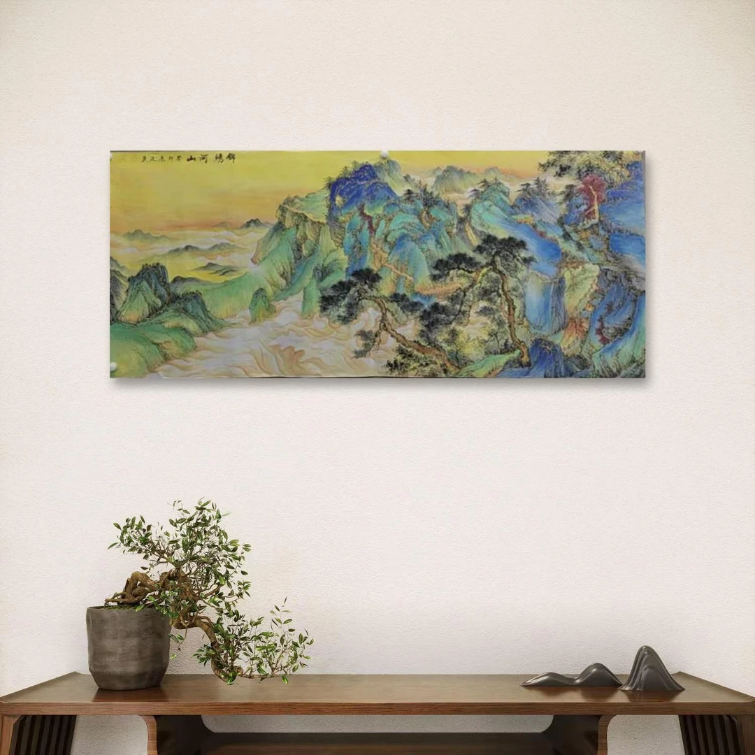 康廷英-3-3-手绘国画-锦绣河山-八尺-客厅办公室挂画