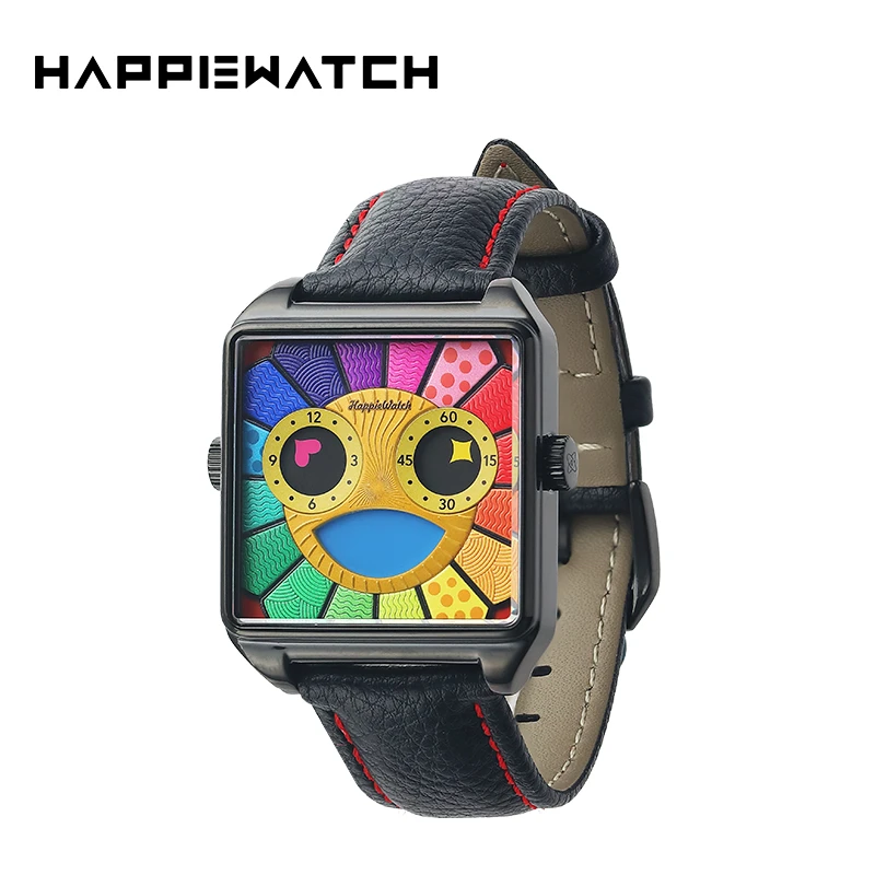 HappieWatch太阳花（小壳）防水腕表时尚潮流方个性国潮方形方块