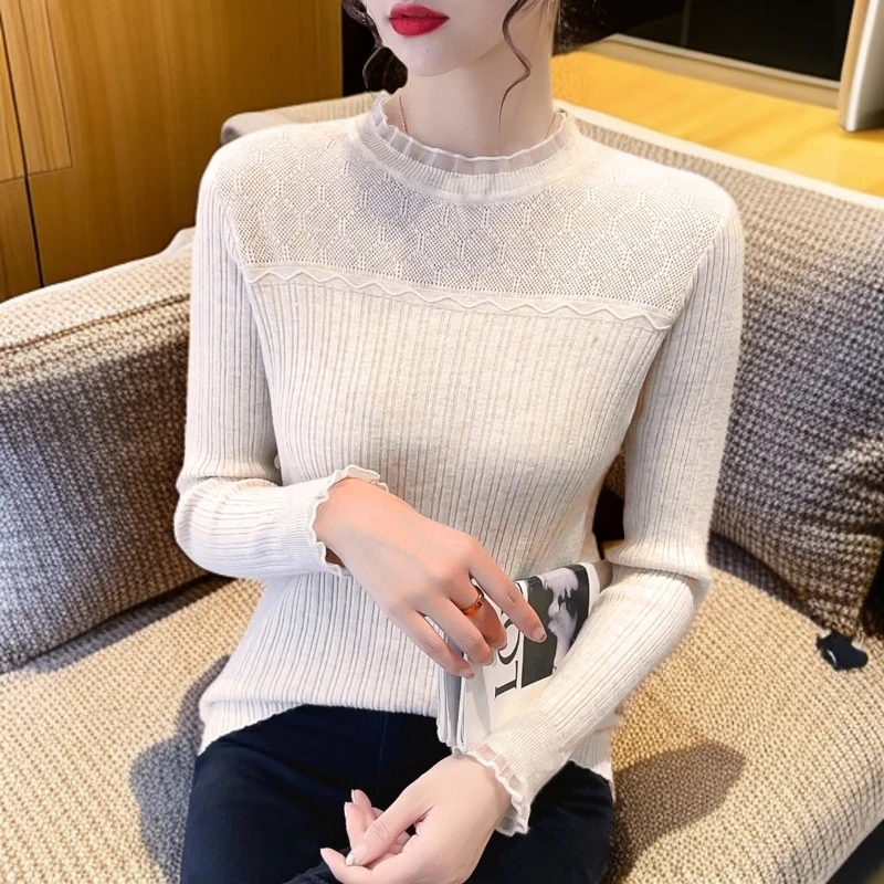 秋冬针织打底衫女款爆款2025新款洋气时尚百搭针织衫长袖套头毛衣