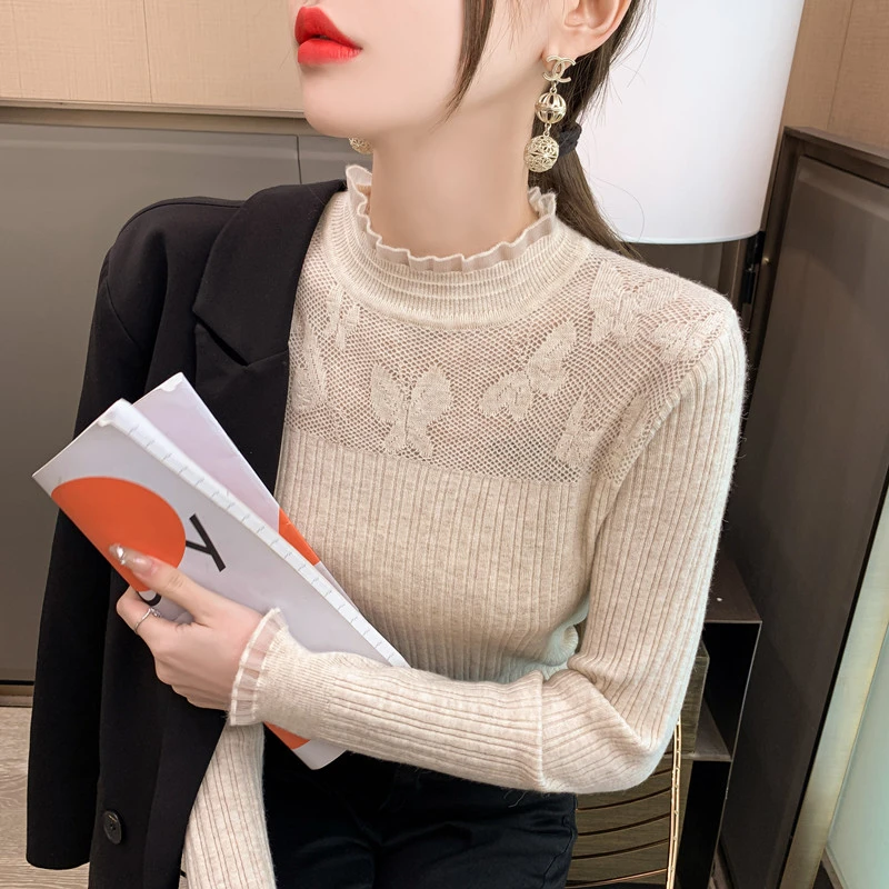 秋装打底衫内搭女款爆款新款网红款毛衣洋气上档次针织早秋上衣潮