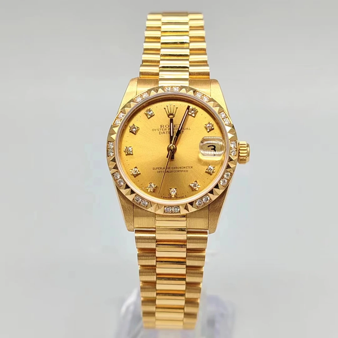 99新 Rolex/劳力士 日志/68258/31mm/全原钻/机械/单表/99新拆单