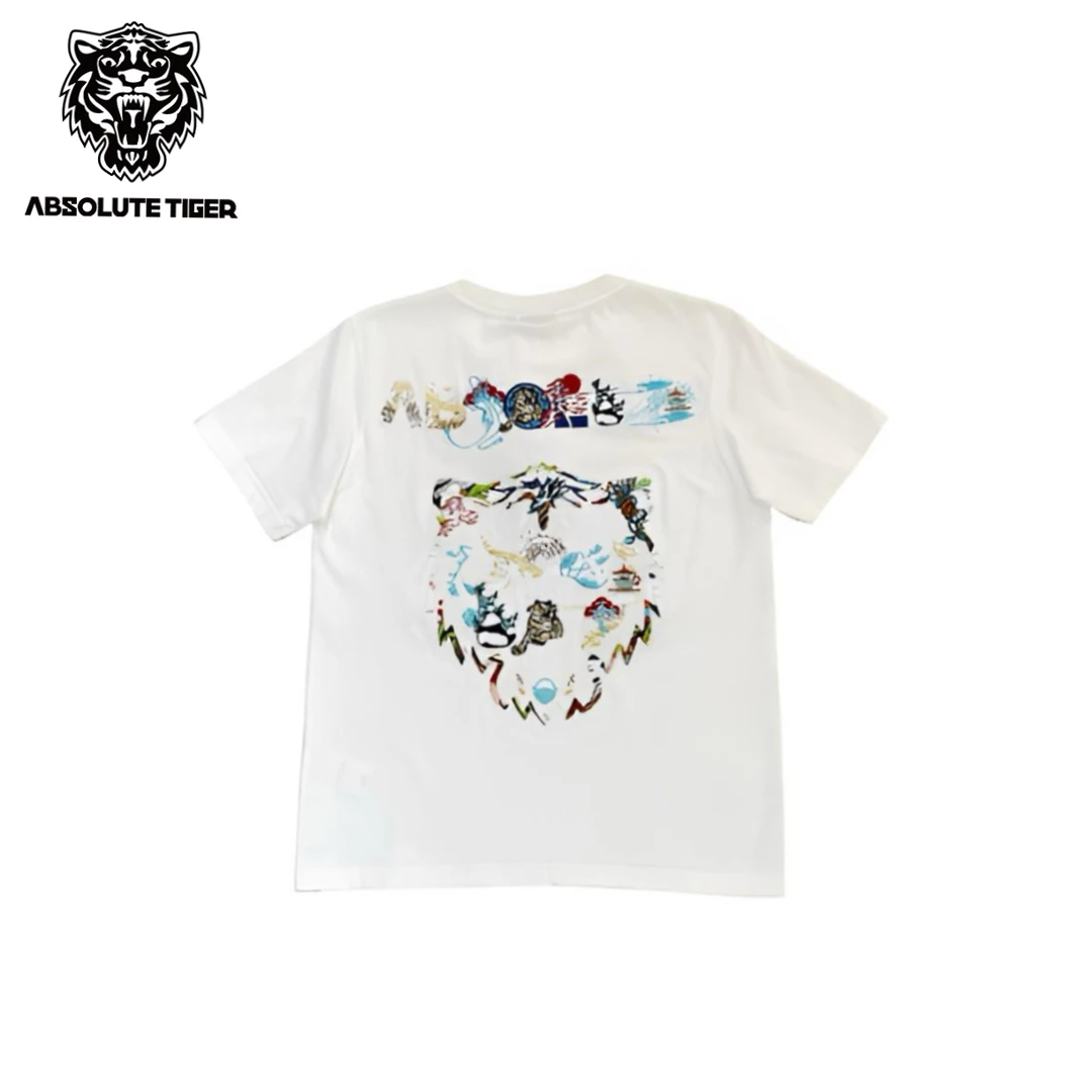 ABSOLUTE TIGER情侣重工刺绣老虎头T恤短袖男女款痞帅高级感男装