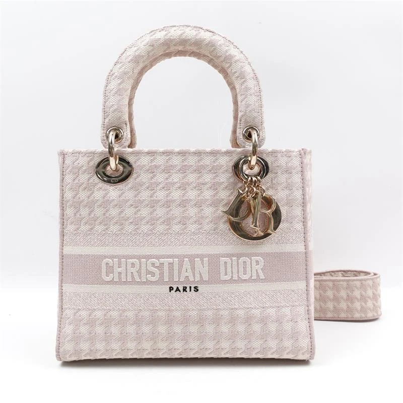 95新 DIOR/迪奥 Lady五格粉色手提单肩包/T_ZY0000299002