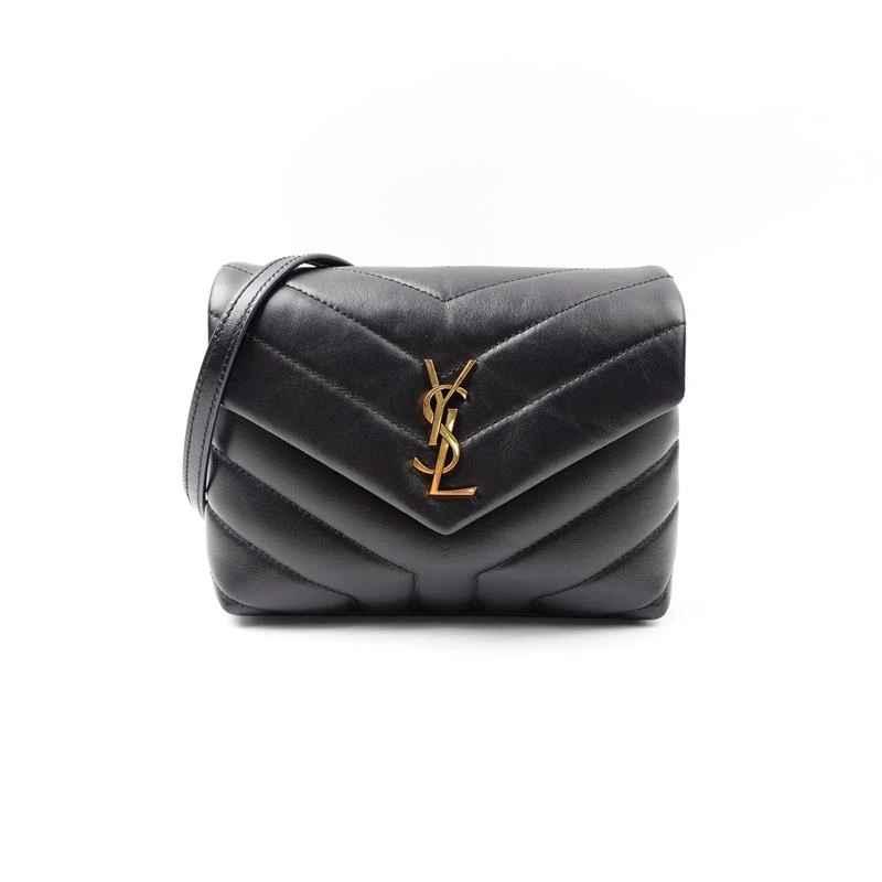 99新 YSL/圣罗兰 LOULOU 黑色单肩包包/T_ZY0000373220