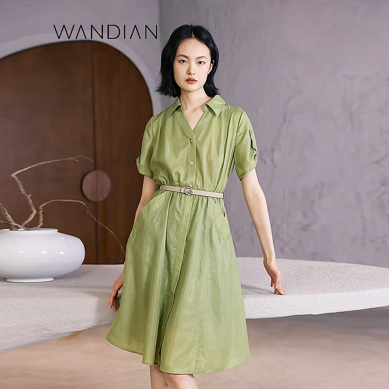 婉甸和田玉色法式复古小众连衣裙1232N66RS5