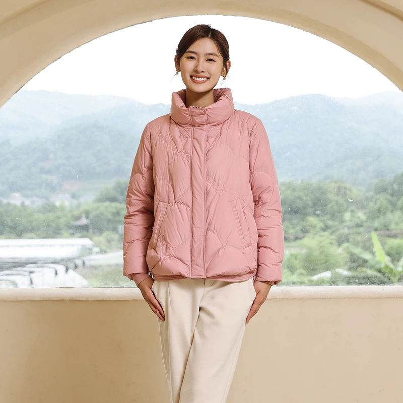 【小余专属】婉甸2024冬新品桃皮粉短款羽绒服1234D02RT2
