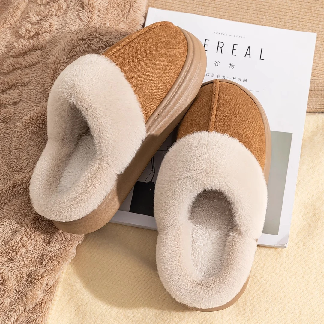 勃肯复古棉拖鞋女2024新款秋冬季室内情侣男外穿保暖毛毛棉拖鞋女