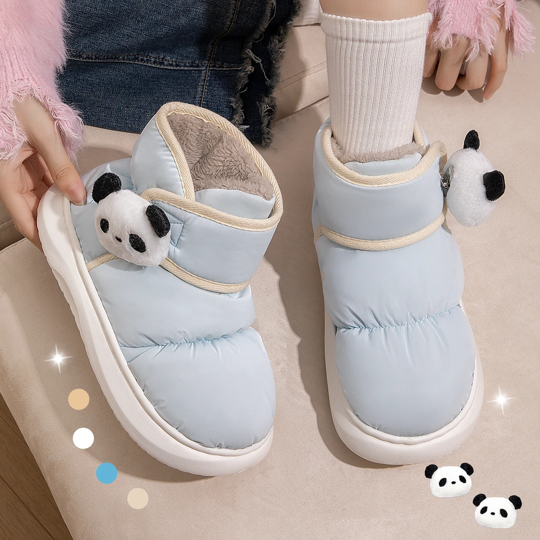 棉鞋女款冬季高帮外穿保暖防滑防水包跟棉拖鞋雪地靴冬天男士厚底