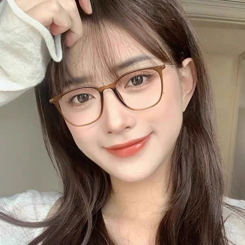 时尚韩超轻透明茶色眼镜防蓝光可配度数近视镜片镜框女素颜神器男