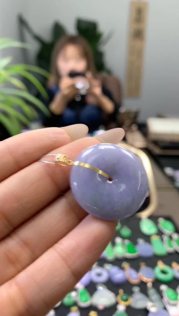 【闪购商品】翡翠颈饰18K金镶嵌扣子