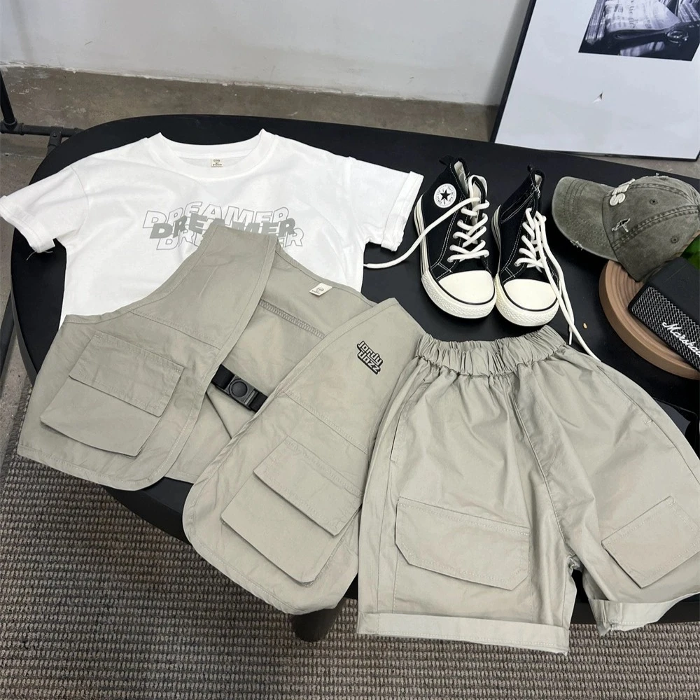 《新号开播》夏季男童韩版马甲三件套