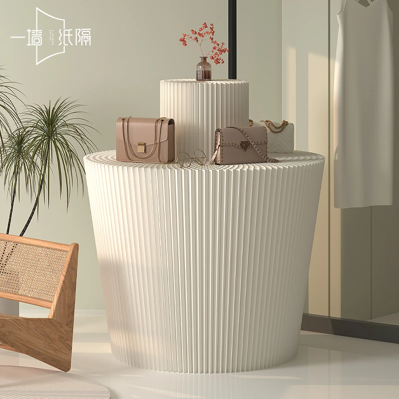 落地中岛展台可折叠商用展会置物展示架多层陈列架圆柱置物架