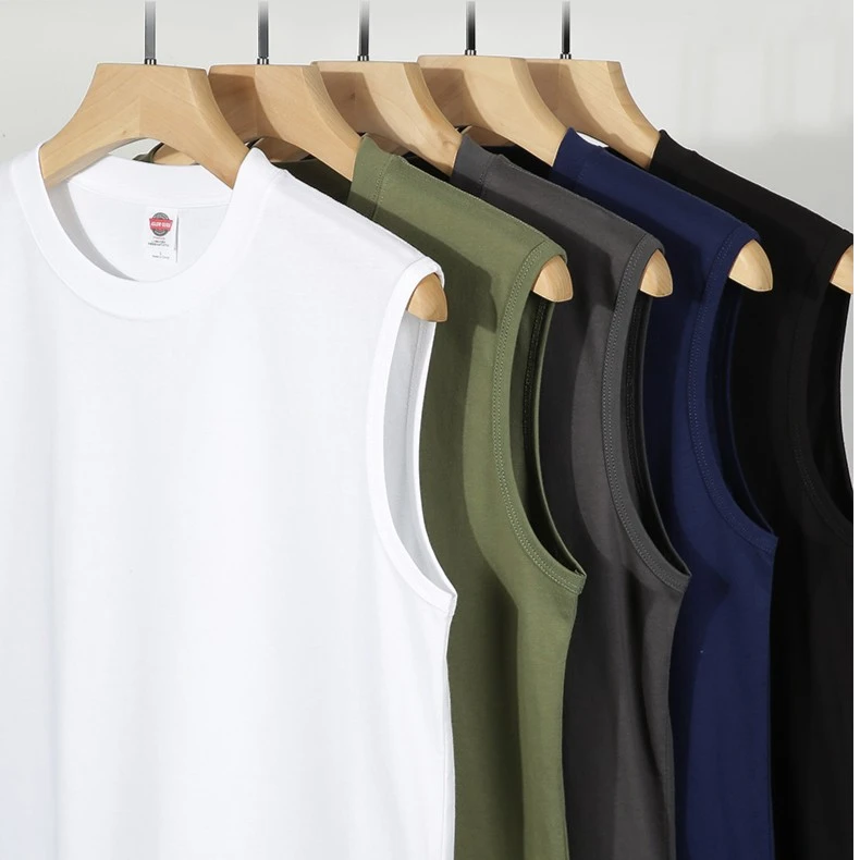 男女坎肩无袖背心纯棉吸汗透气宽松圆领健身运动马甲休闲专柜品质