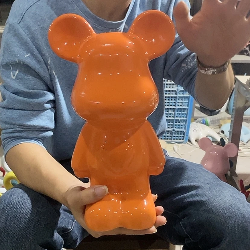 【闪购商品】陶瓷摆件橙色爱心熊