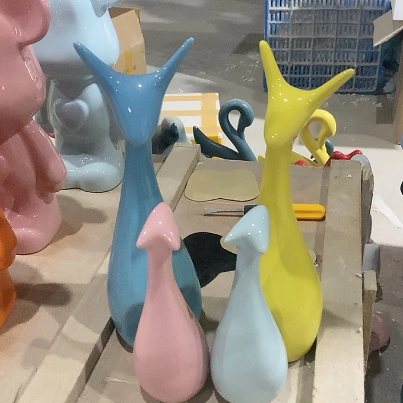 【闪购商品】陶瓷摆件马卡龙四口鹿