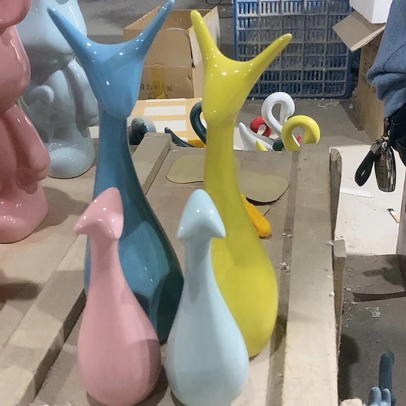 【闪购商品】陶瓷摆件马卡龙四口鹿