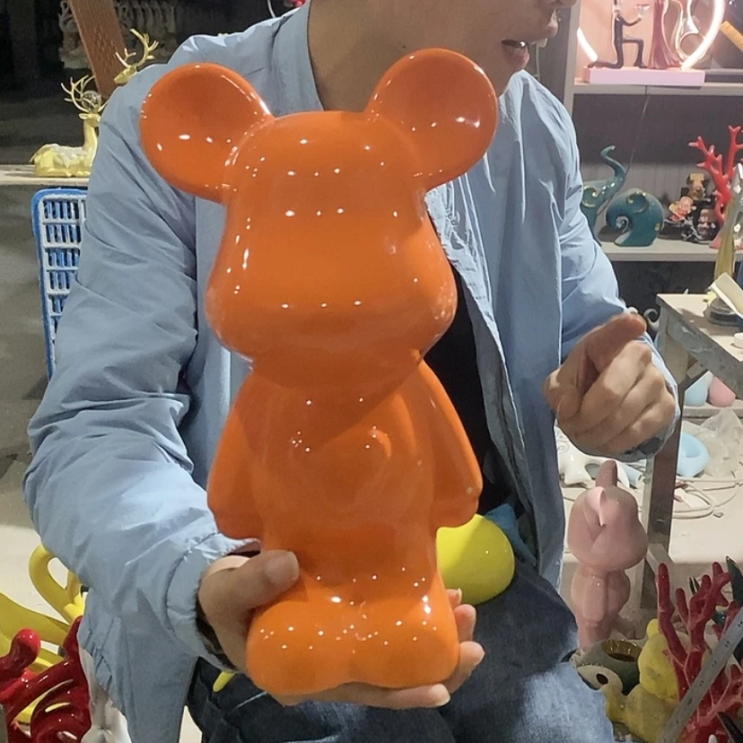 【闪购商品】陶瓷摆件橙色爱心熊