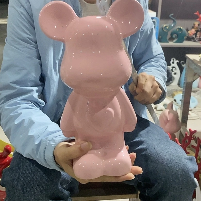 【闪购商品】陶瓷摆件粉色爱心熊