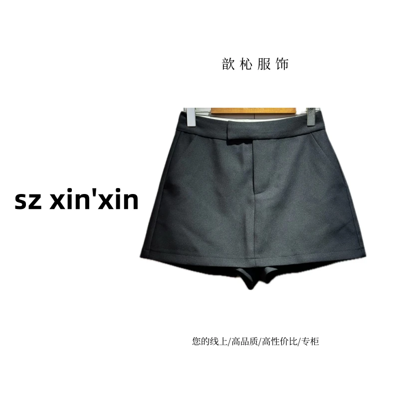 【歆杺】夏季黑色显瘦气质高品质女士A字裤裙设计感时尚修身高腰