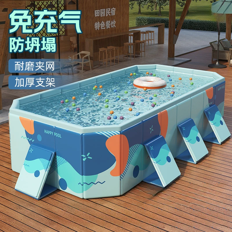 新品免充气夹网支架水池户外宝宝家用戏水池儿童可折叠游泳池