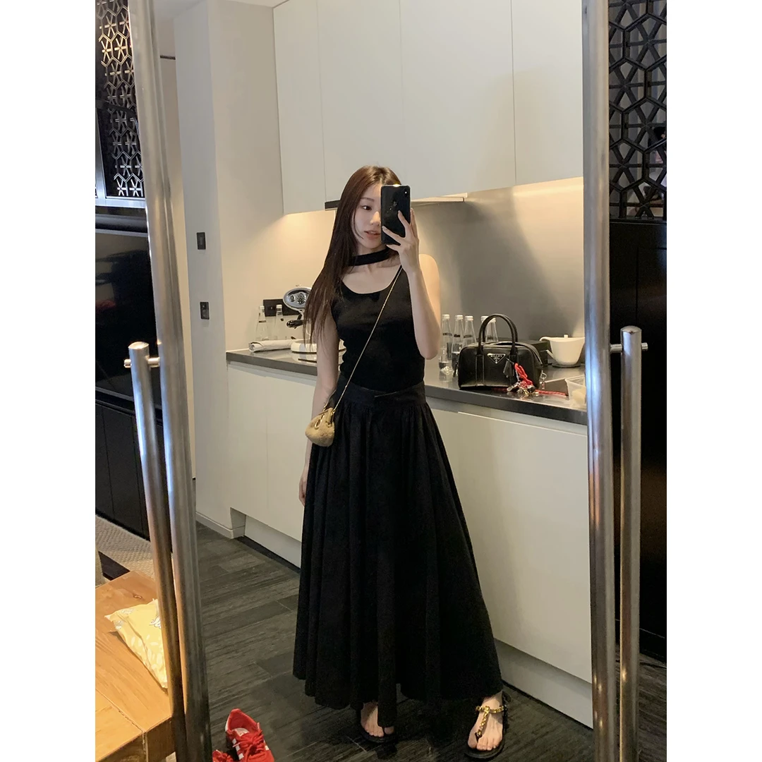 FORNIFORNI x YOYO  优雅纯棉长款纽扣半裙气质女士女装半身裙