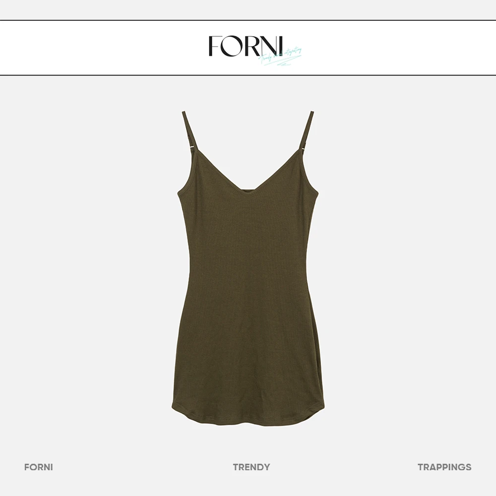 FORNI x YOYO 失重心跳 纯色短款吊带裙气质时尚百搭夏季女士