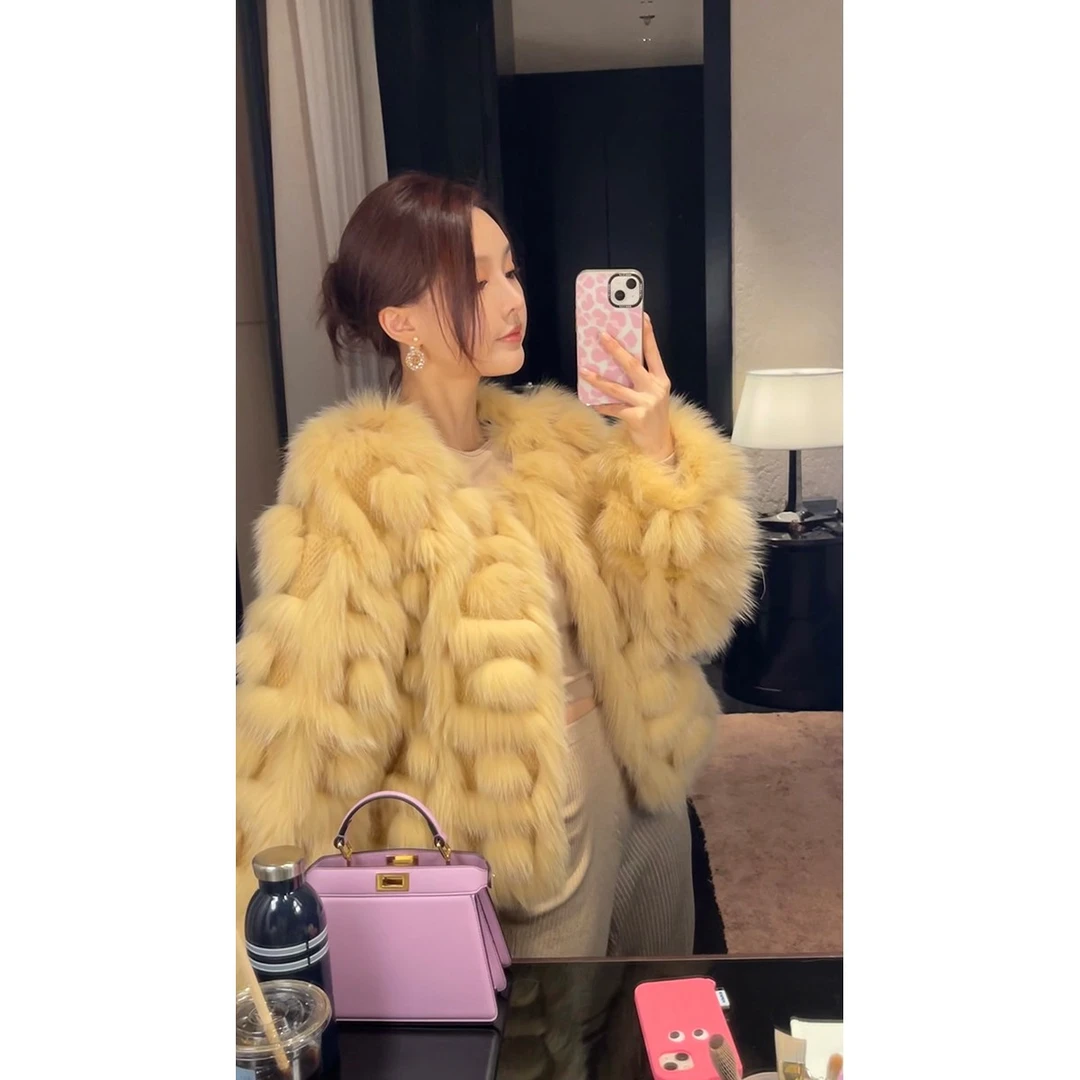 FORNI  松栗奶油  拼接立体外套短款时尚女装百搭秋冬短外套1