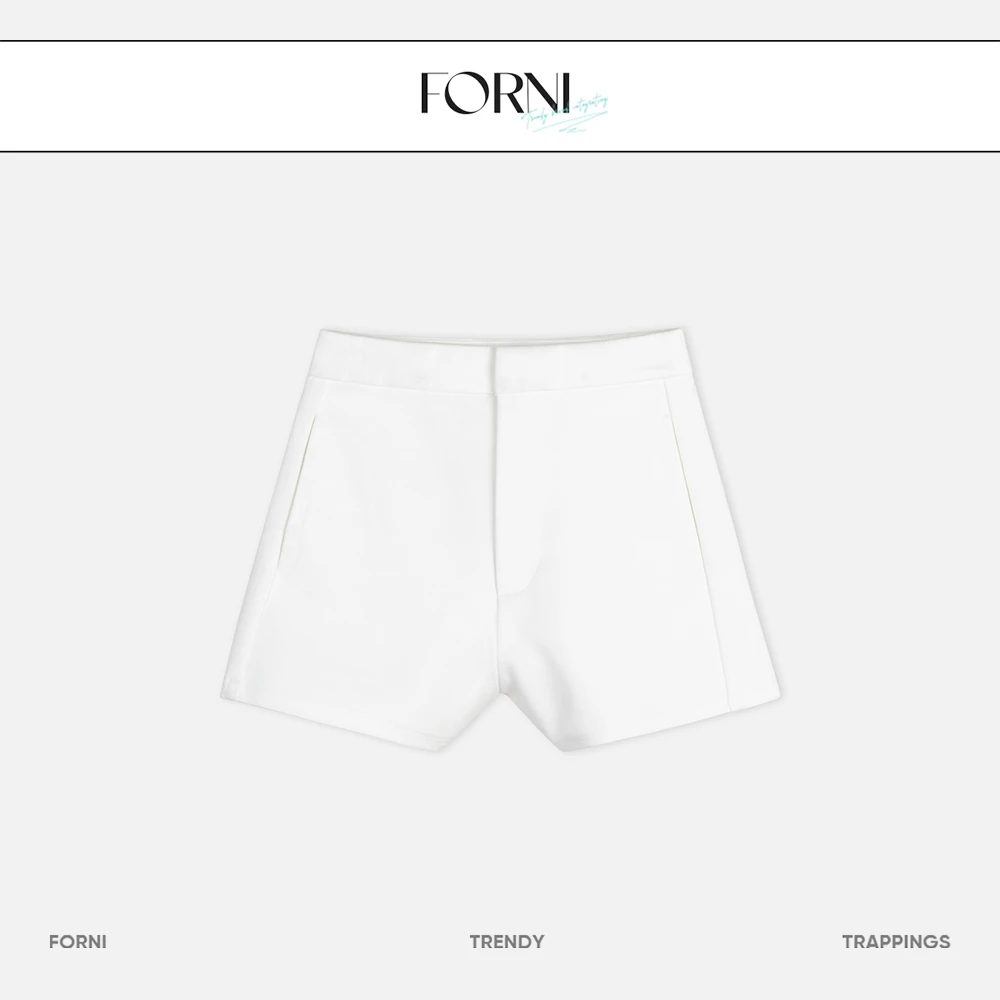 FORNI 未命名诗选  莱赛尔不规则高腰短裤休闲裤舒适