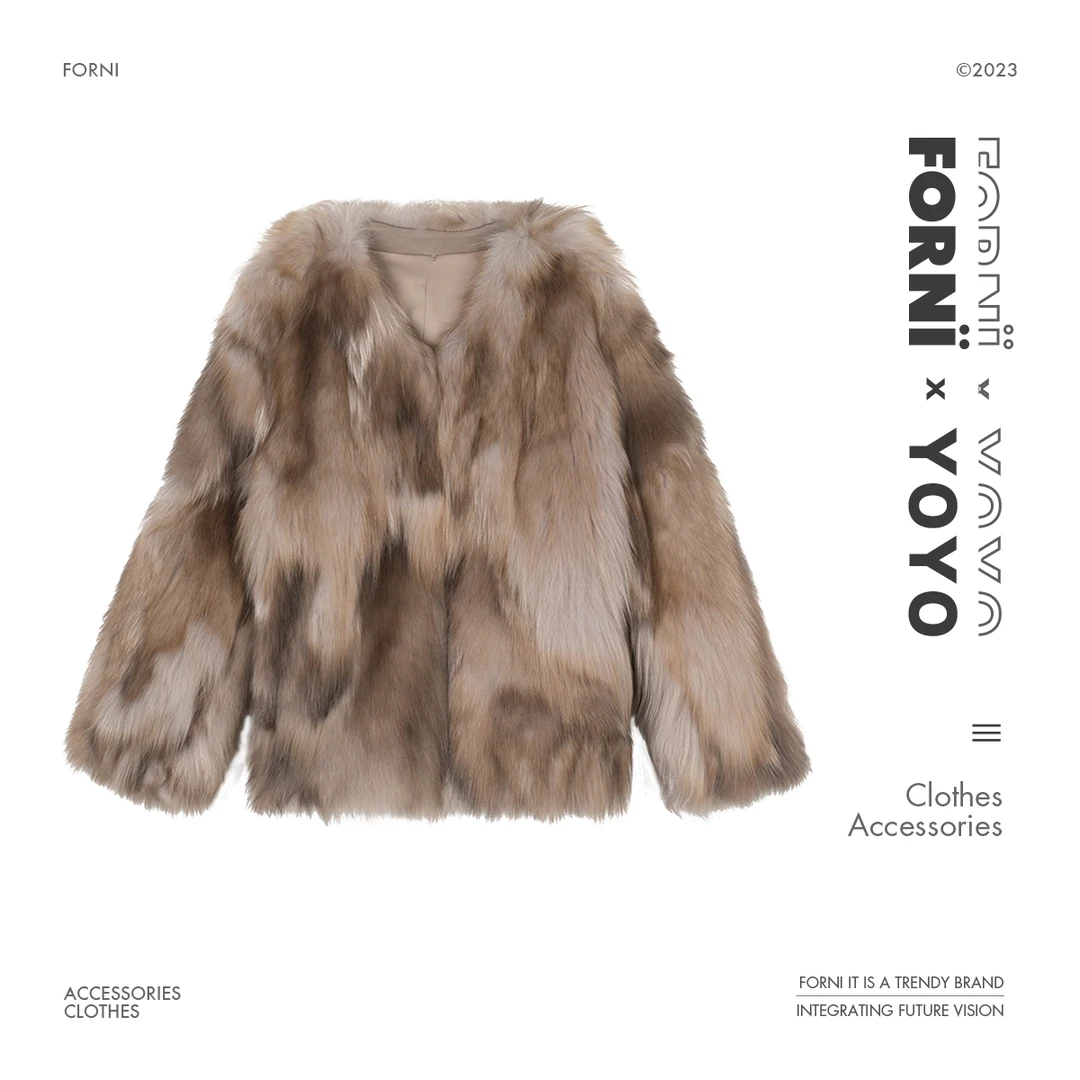 FORNI × YOYO Vintage 芬兰进口高工艺珍贵日晖狐狸毛高级感外套