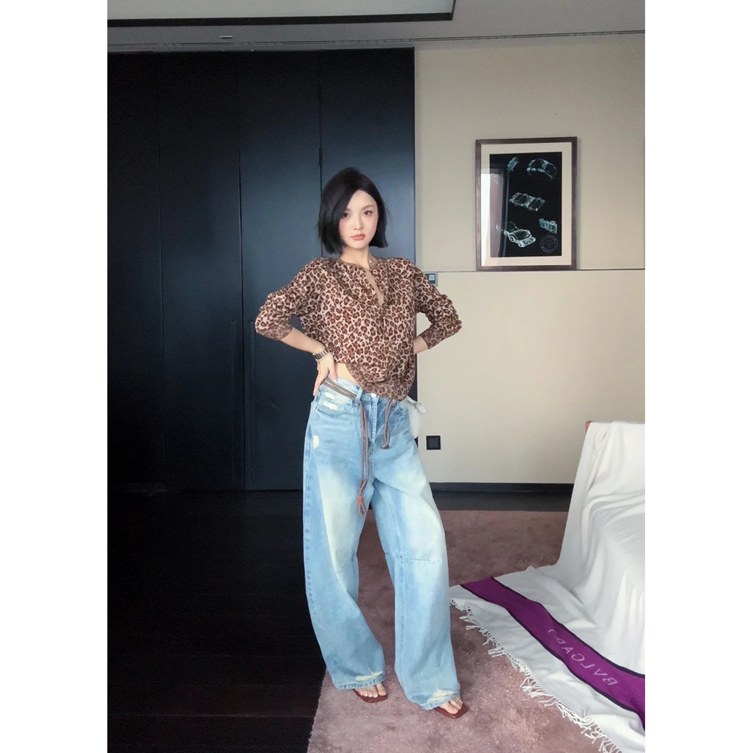 FORNI 豹子女士 豹纹针织衫时尚百搭气质女士设计师ins
